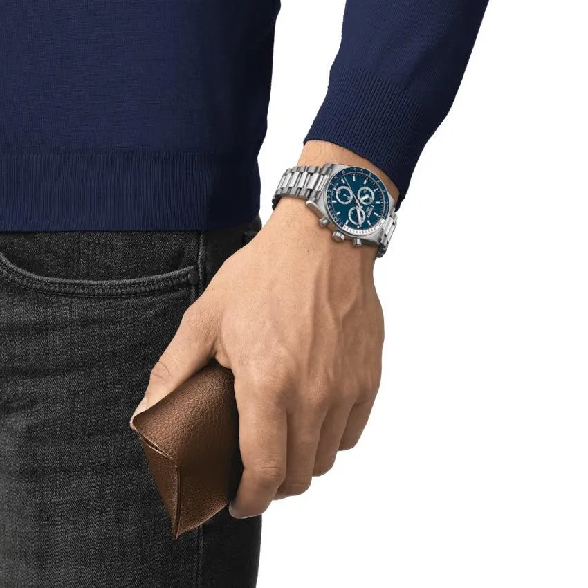 Tissot watch pr516 chronograph 40mm blue quartz steel t149.417.11.041.00