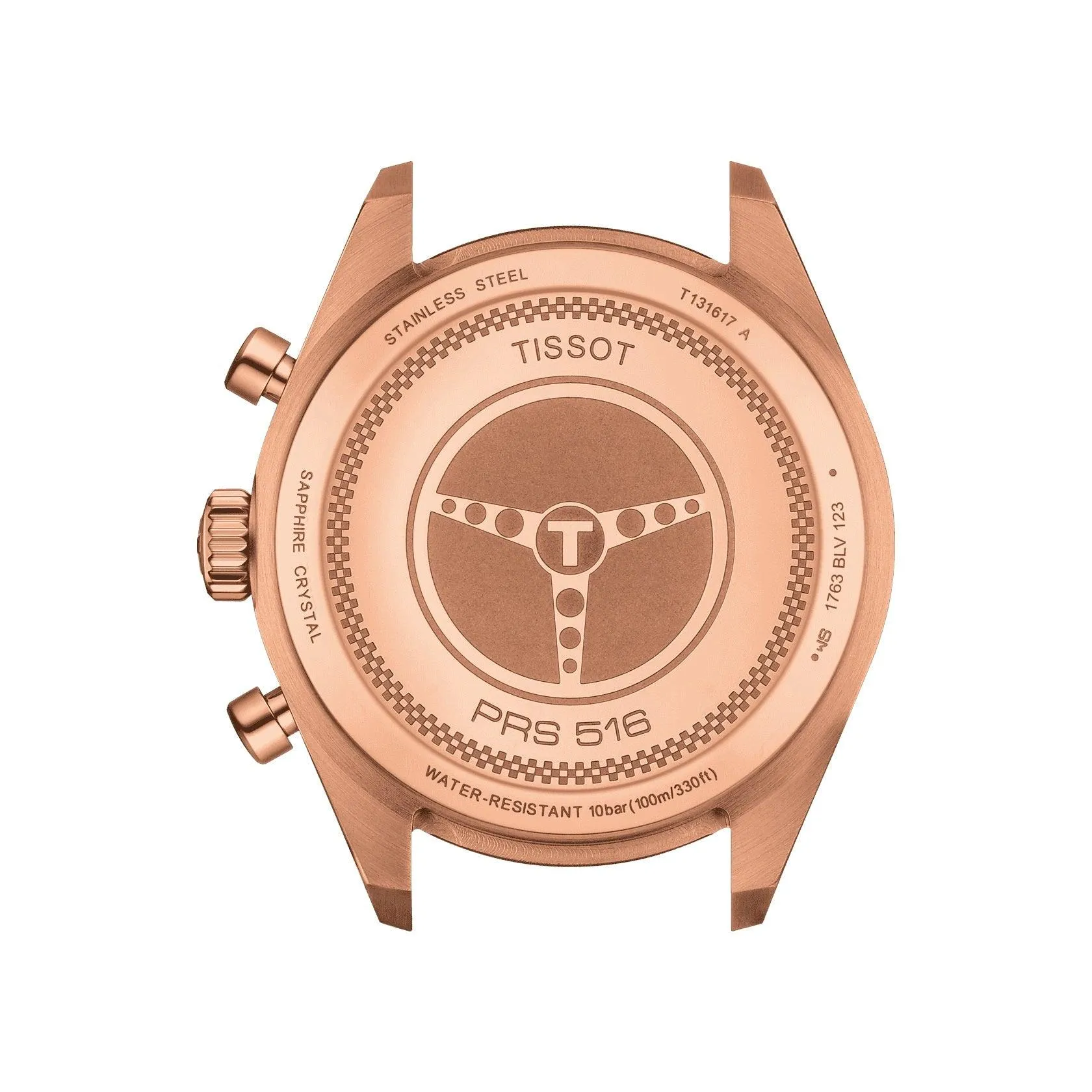Tissot watch prs 516 chronograph 45mm gray quartz steel finish pvd gold pink t131.617.36.082.00