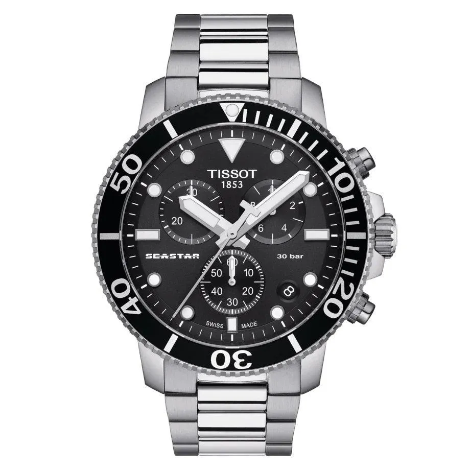 Tissot watch Seastar 1000 Chronograph 45mm Black Quartz Steel T120.417.11.051.00