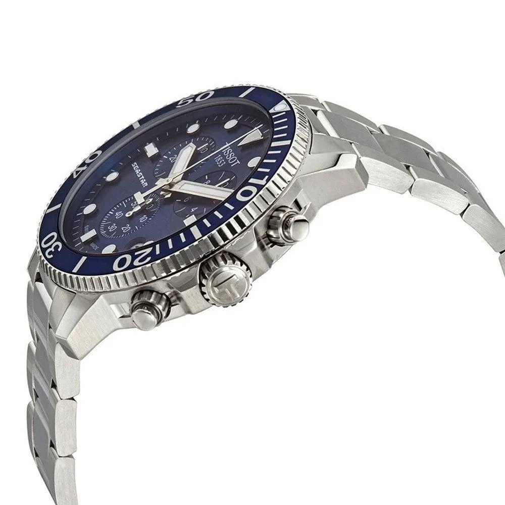 Tissot watch Seastar 1000 Chronograph 45mm blue quartz steel t120.417.11.041.00