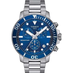 Tissot watch Seastar 1000 Chronograph 45mm blue quartz steel t120.417.11.041.00