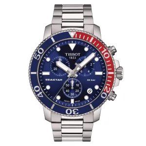 Tissot watch Seastar 1000 Chronograph 45mm blue quartz steel t120.417.11.041.03