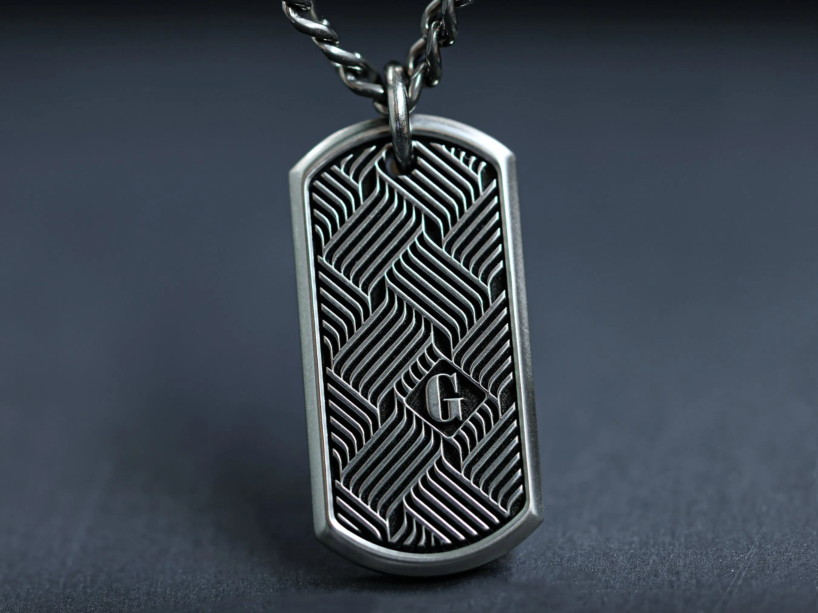 TITANIUM Custom Artwork Mini Tag Necklace