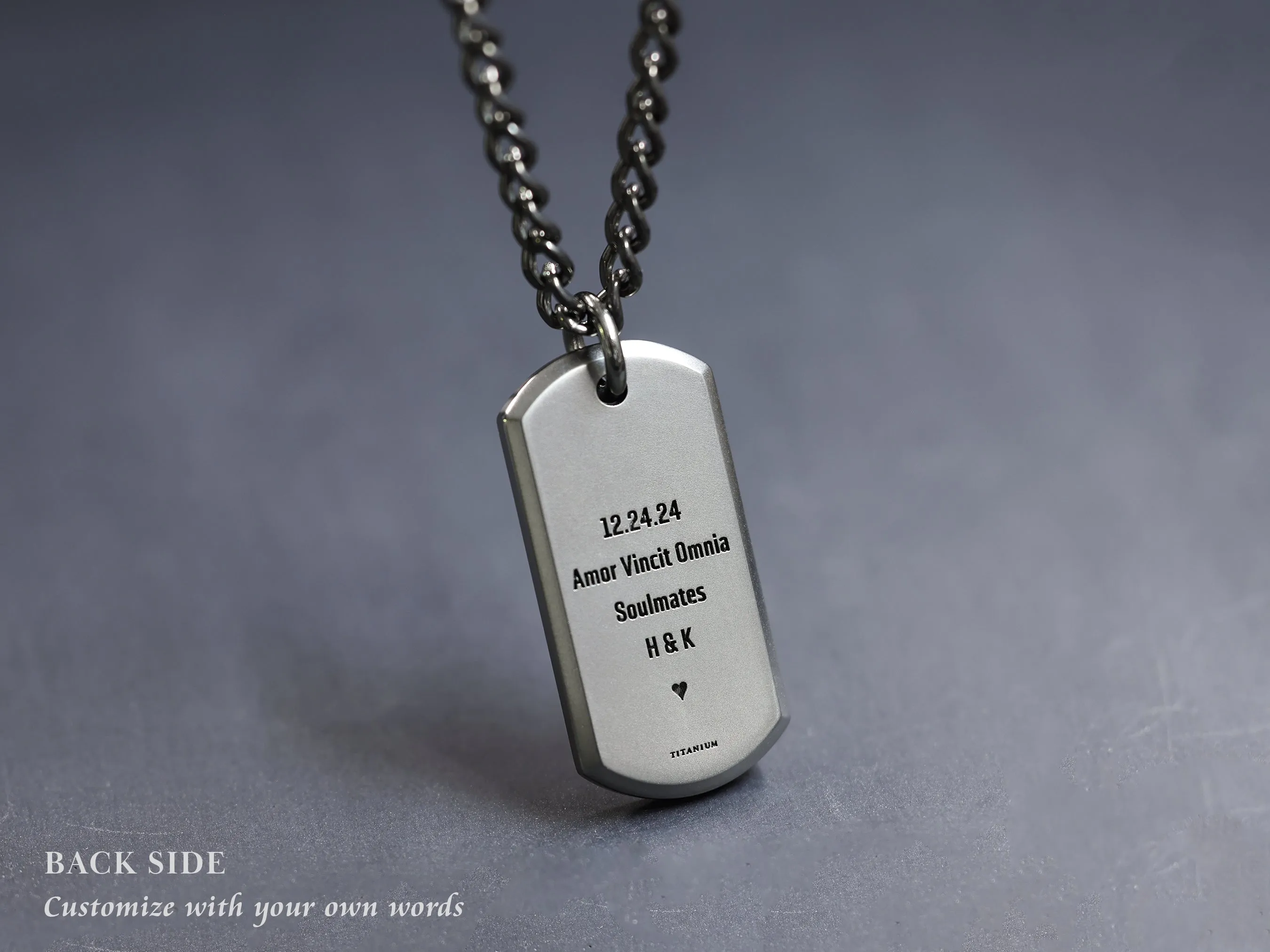 TITANIUM Custom Artwork Mini Tag Necklace