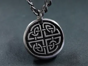 TITANIUM Custom Celtic Strength Knot Necklace