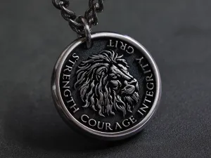 TITANIUM Custom Lion Strength Necklace