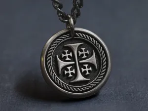 TITANIUM Five Fold Cross Necklace