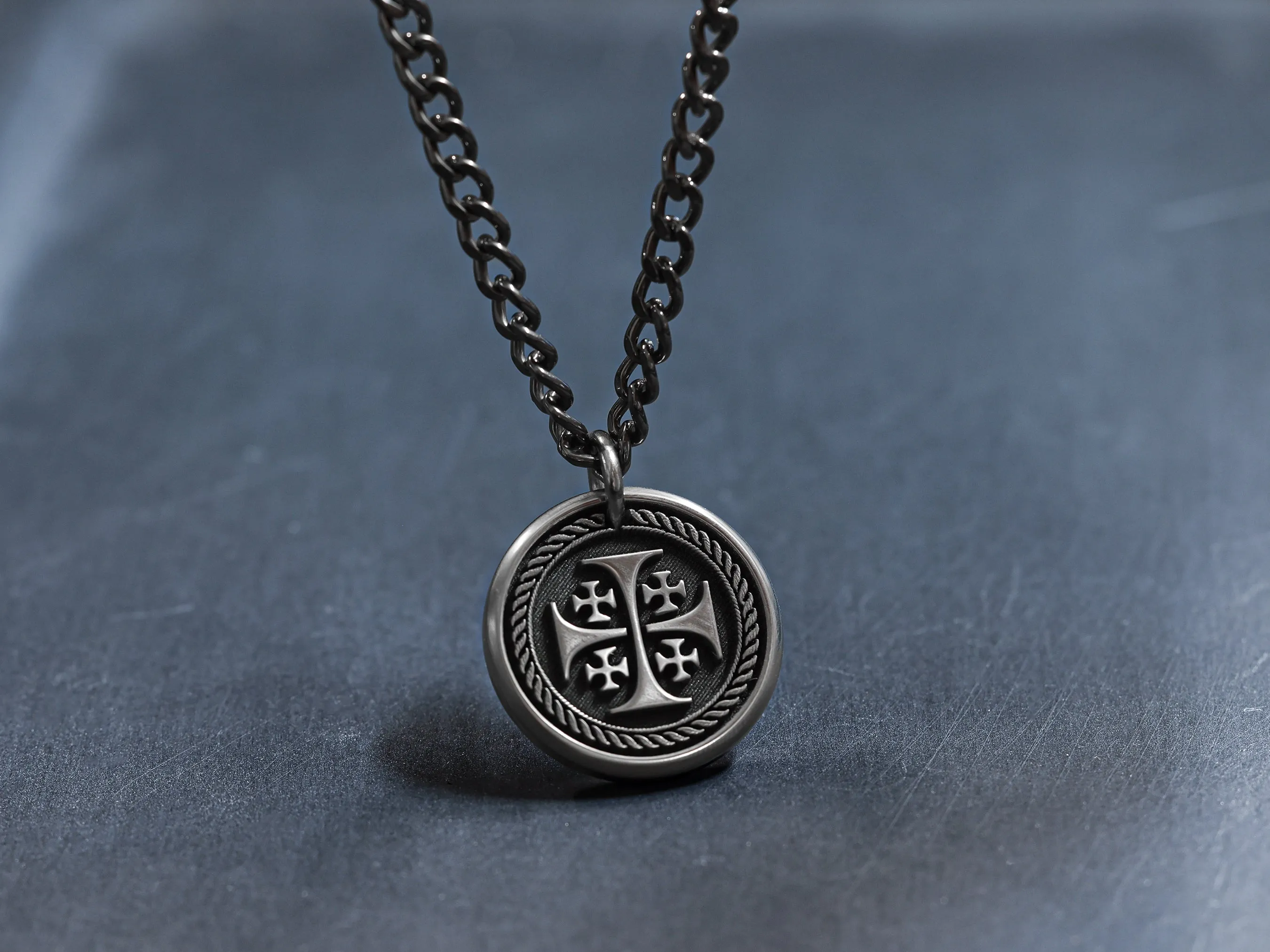 TITANIUM Five Fold Cross Necklace