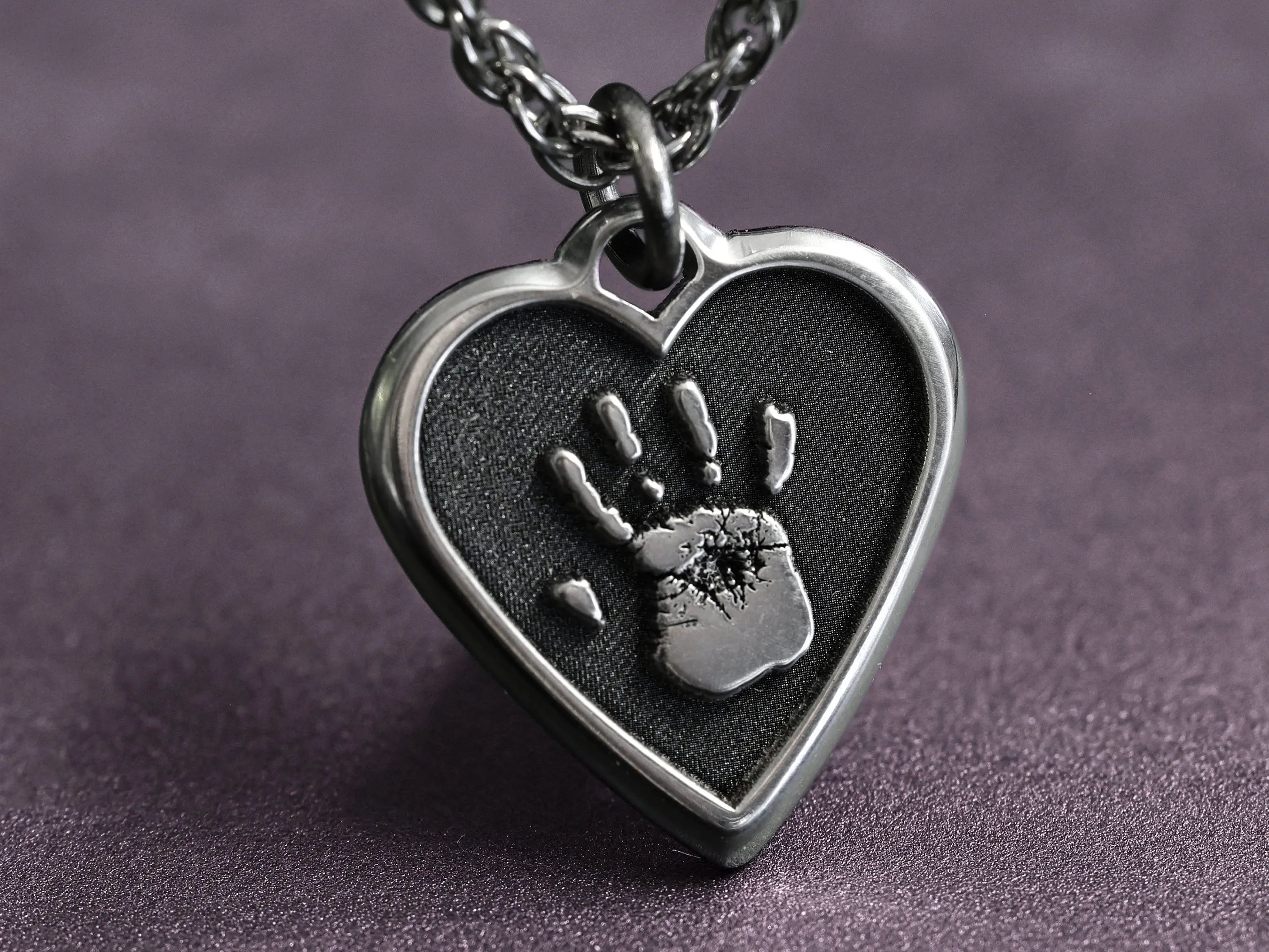 TITANIUM Real Handprint or Footprint Necklace