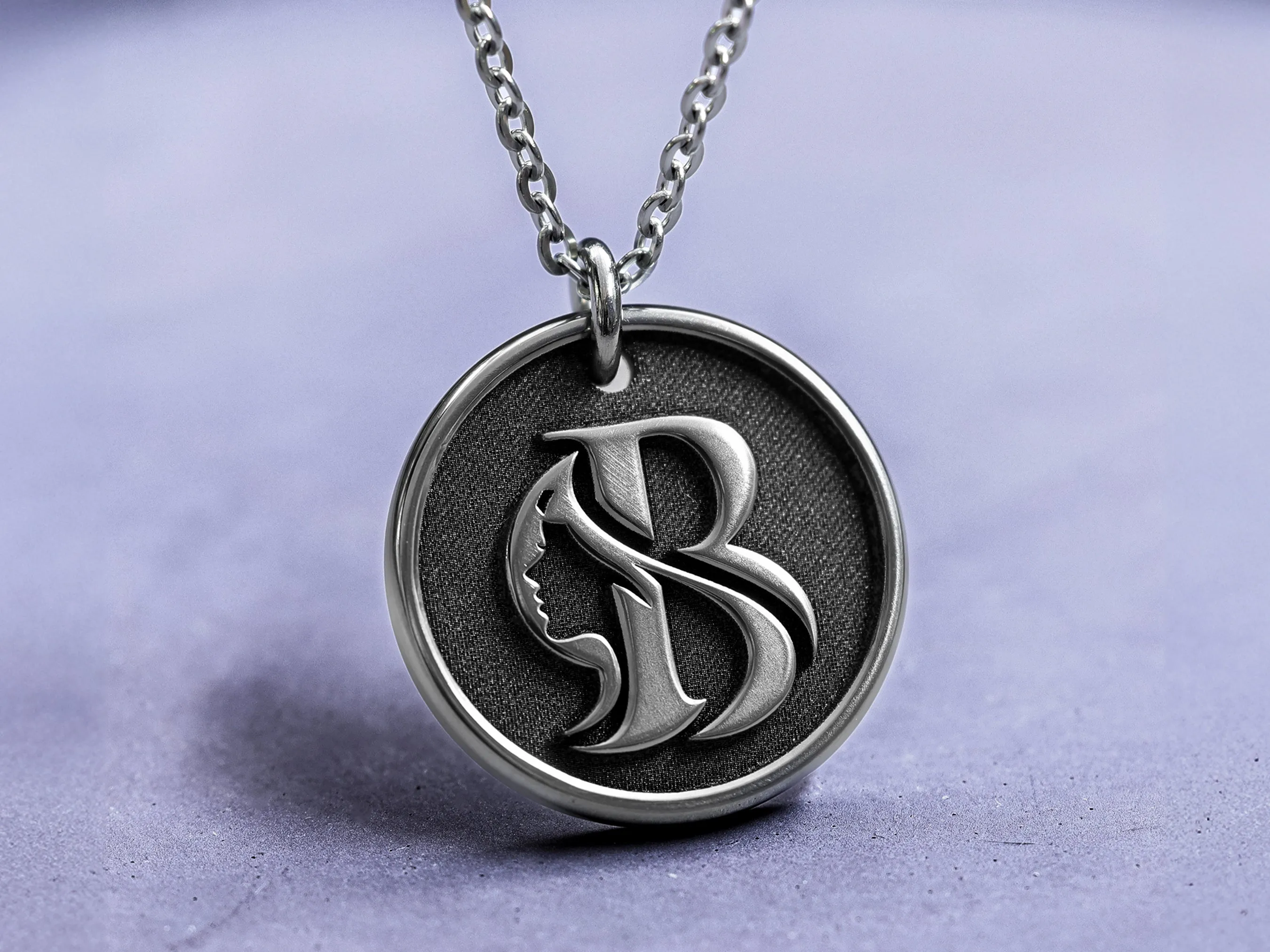 TITANIUM Your Artwork - Womens 3D Custom Art Necklace