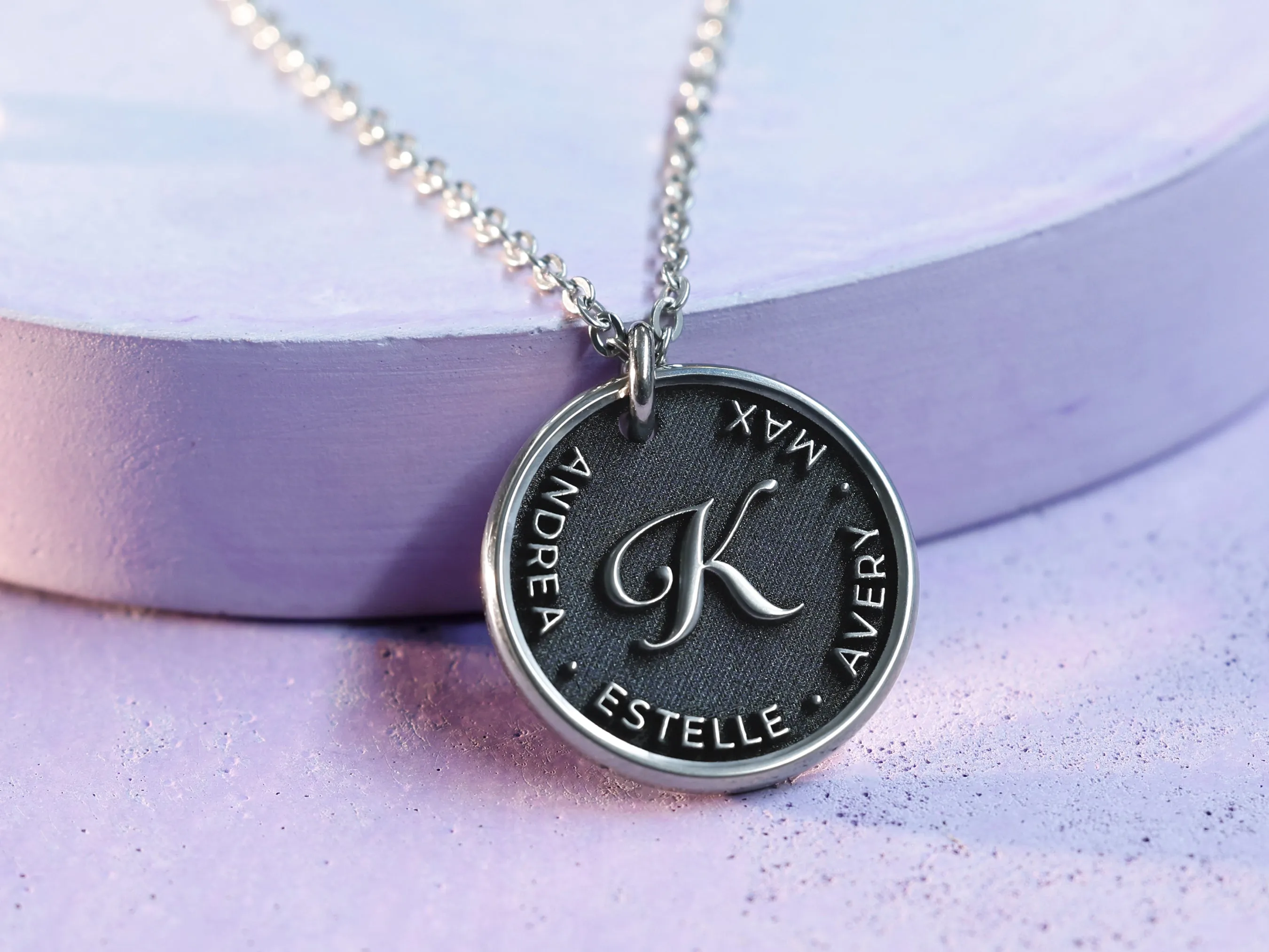 TITANIUM Your Artwork - Womens 3D Custom Art Necklace