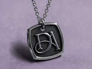 TITANIUM Your Artwork - Womens 3D Square Custom Art Necklace