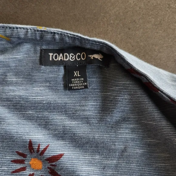 Toad&amp;Co Womens Blue Floral Sleeveless Rosemarie Dress Size XL NWT