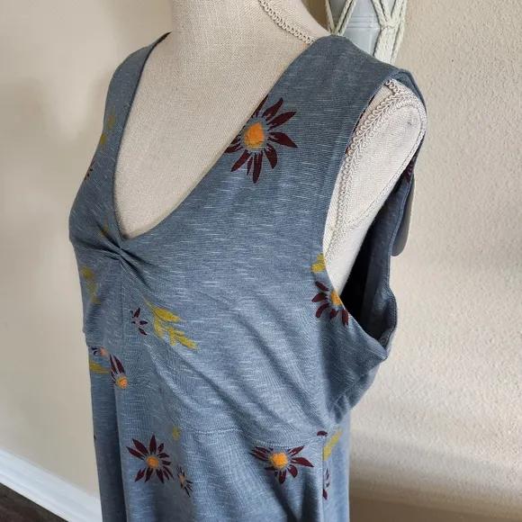 Toad&amp;Co Womens Blue Floral Sleeveless Rosemarie Dress Size XL NWT