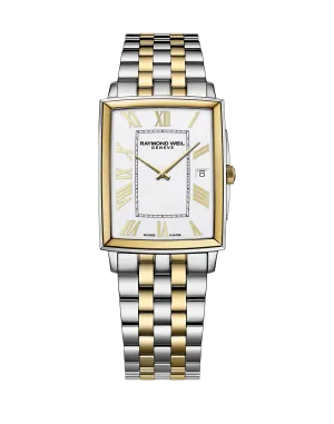 Toccata Classic Rectangular Stainless Steel White Dial Stainless Steel Bracelet Watch