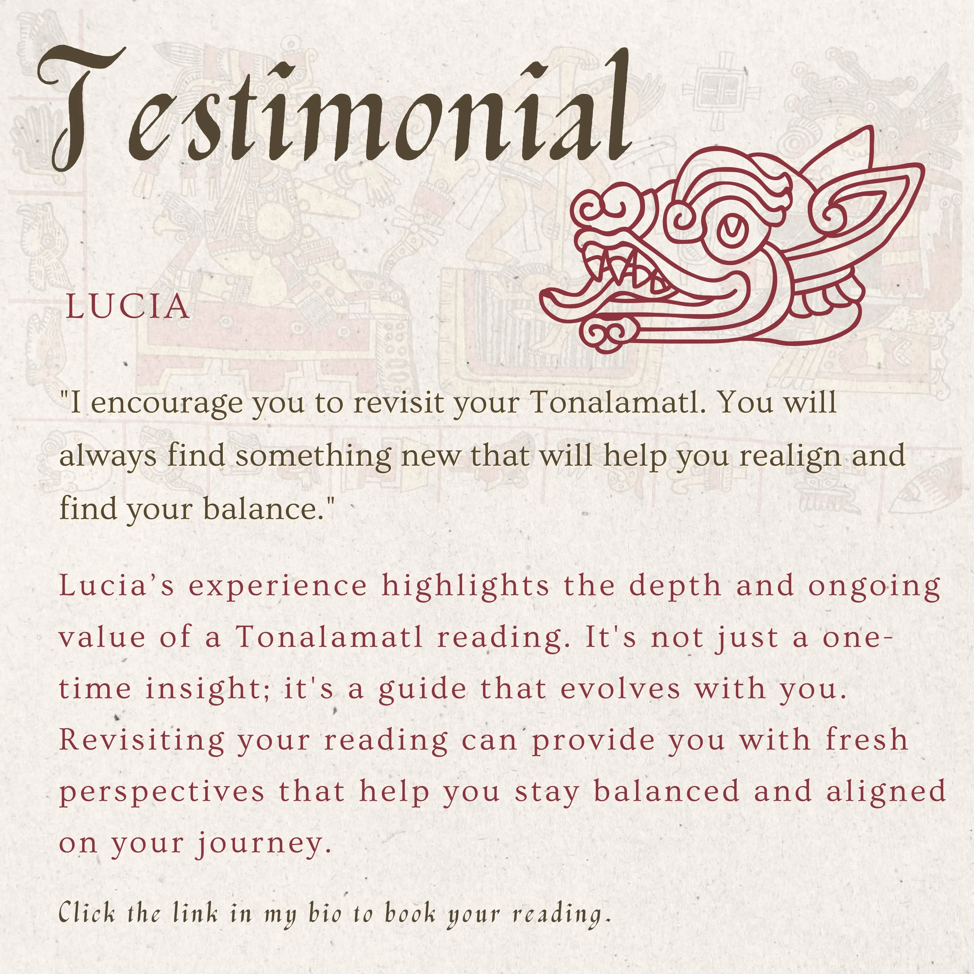 TONALAMATL Appointment| Individual or Family | Tonalli Reading