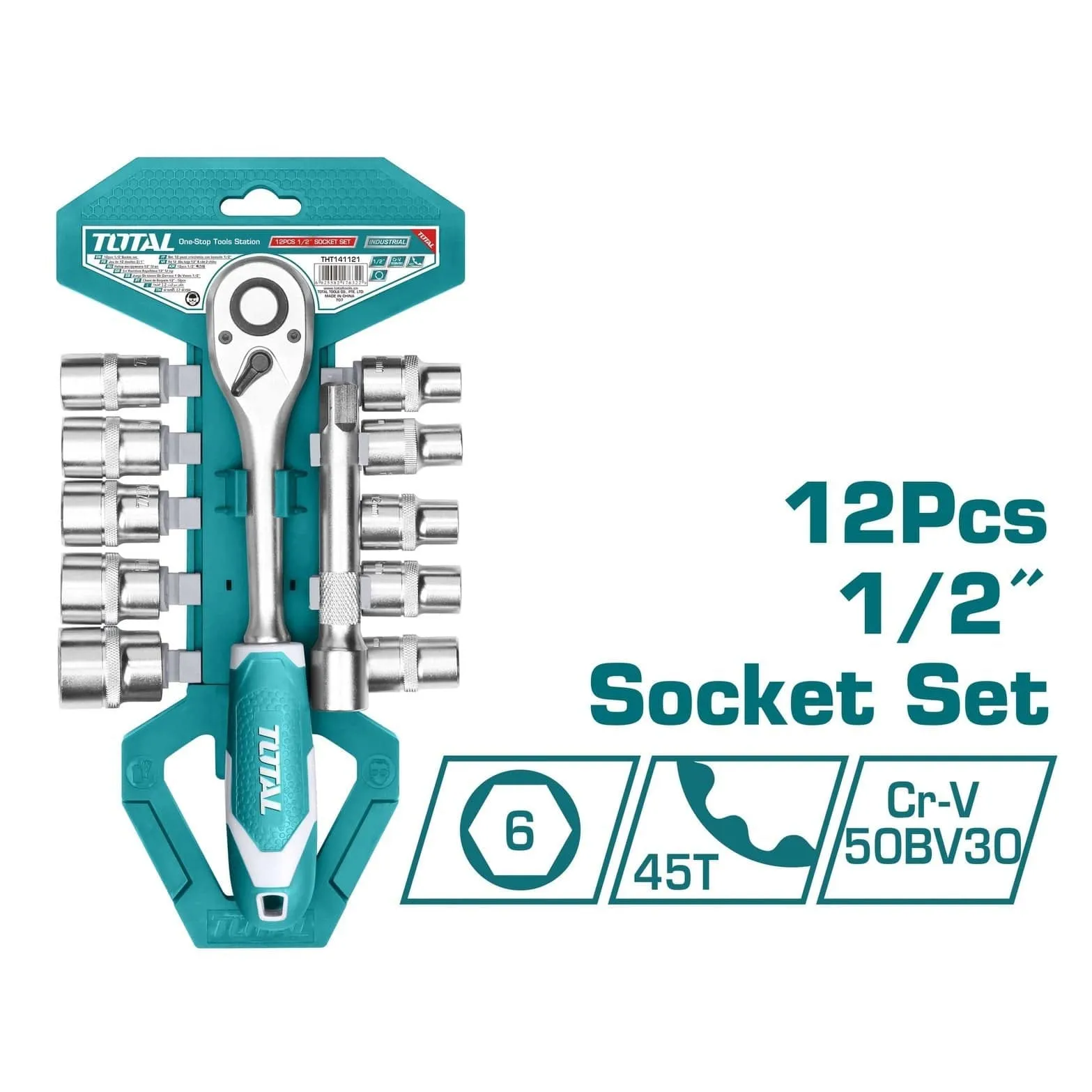 Total 12 Pieces 1/2" socket Set - THT141121