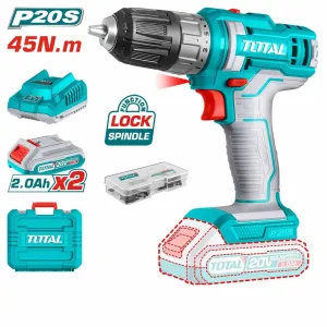 Total Lithium-Ion Cordless Drill 20V with Two Batteries - TDLI200528