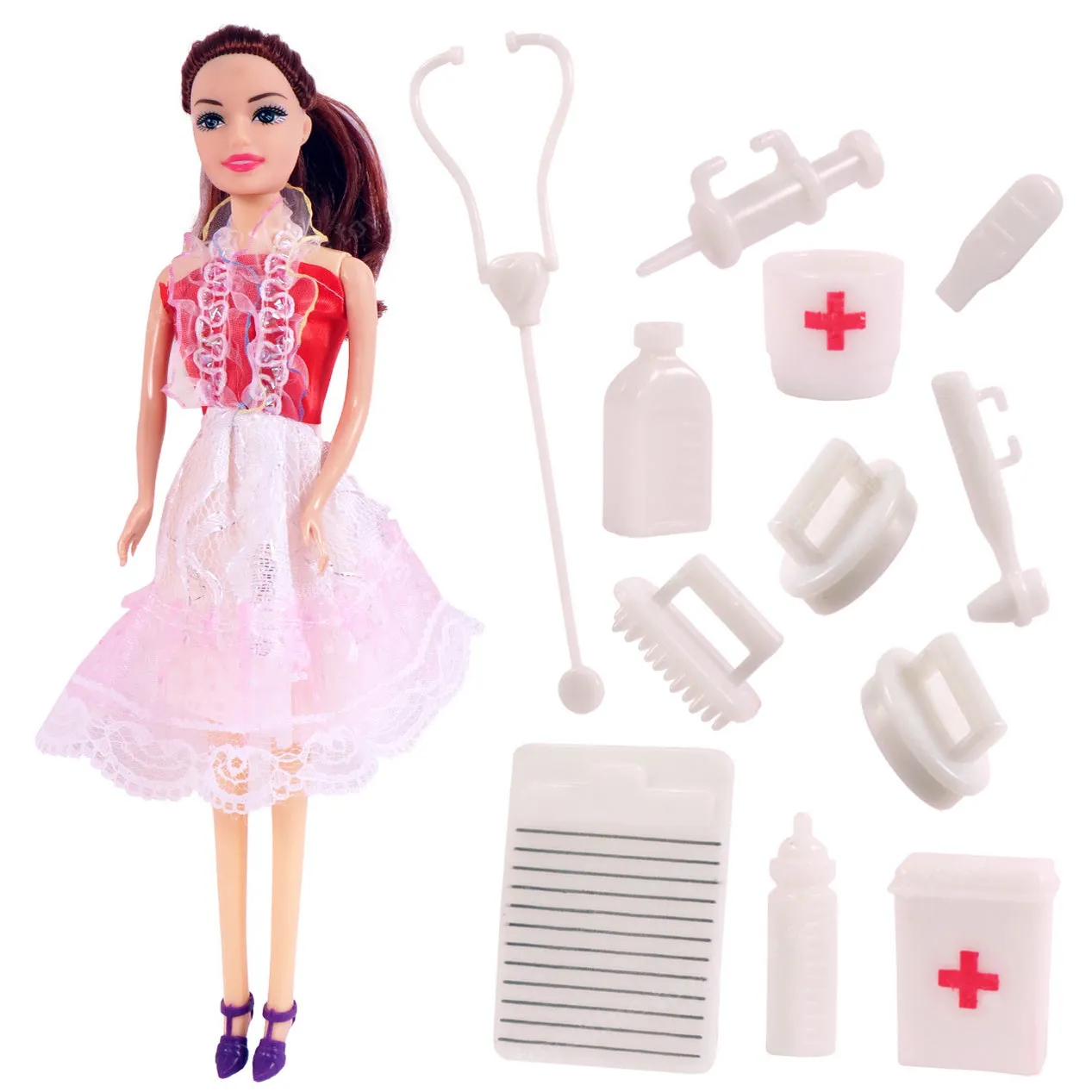 Toyshine Alia Doll with Medical equipments, Furniture & Accessories Toys for Kids Role Play Set for Age 3 