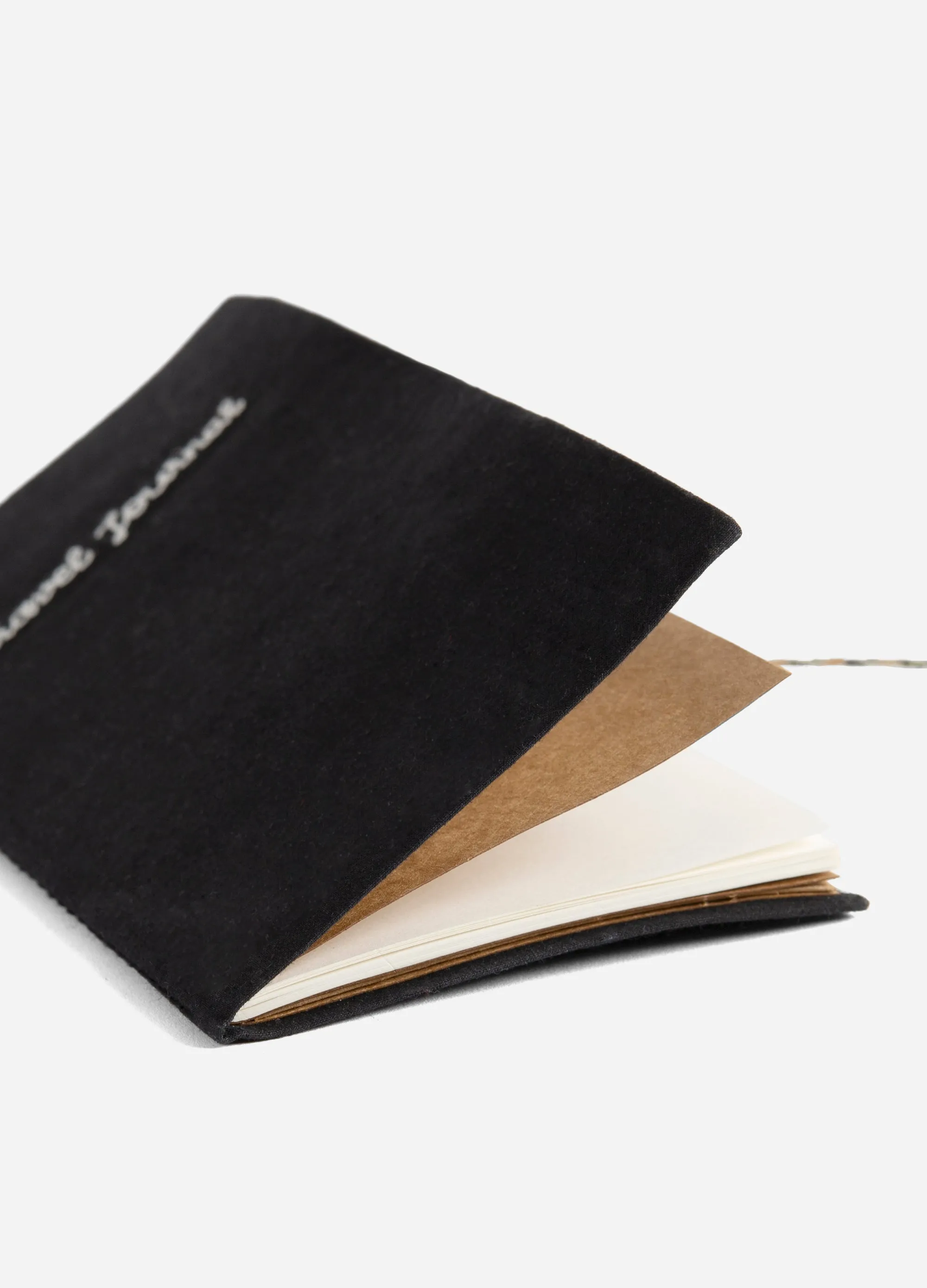 Traveler - Embroidered Cotton Travel Journal - Black
