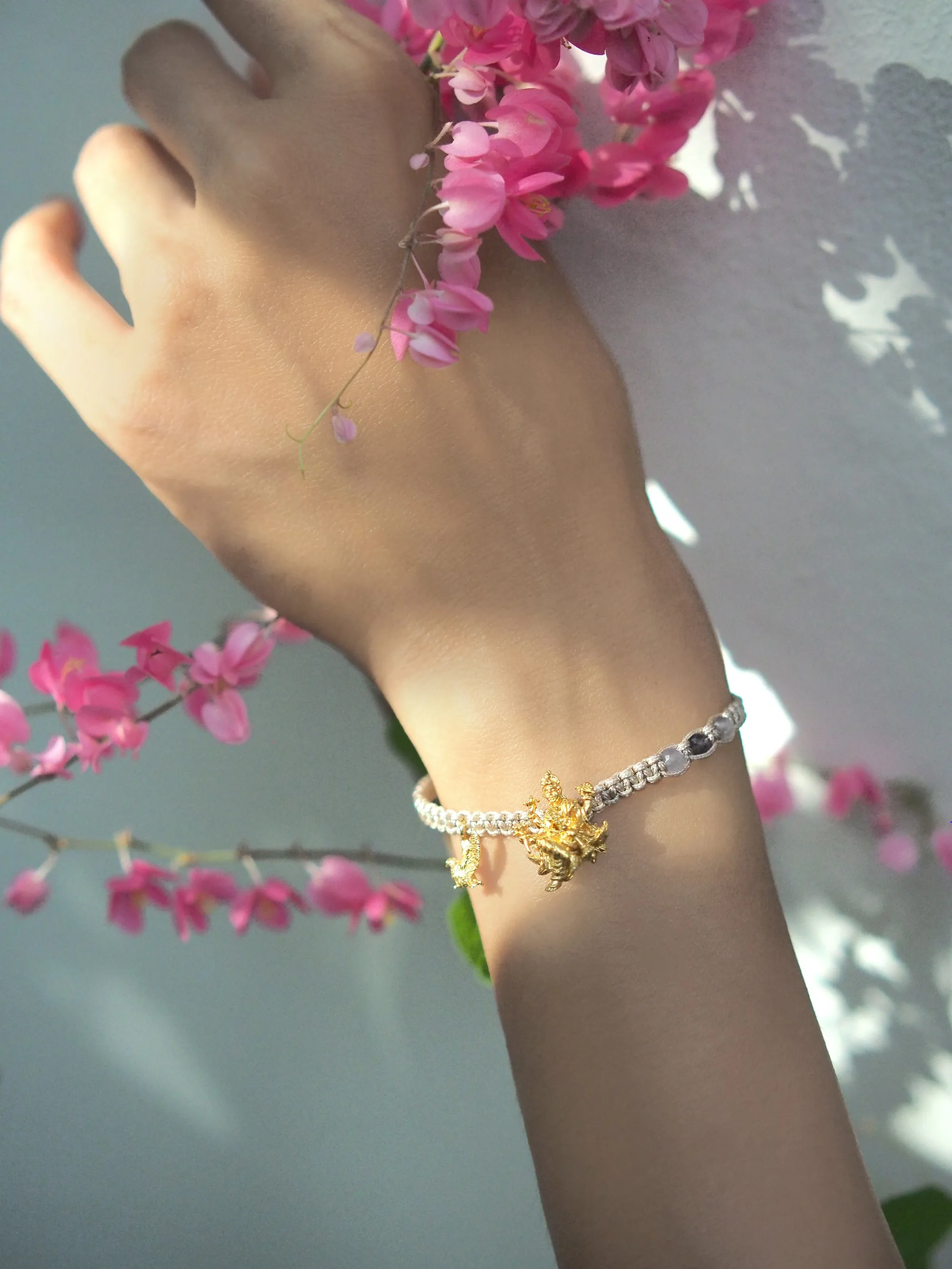 Trimurti Vishnu Gray Quartz Elegant Bracelet  |  Favora - Trinity