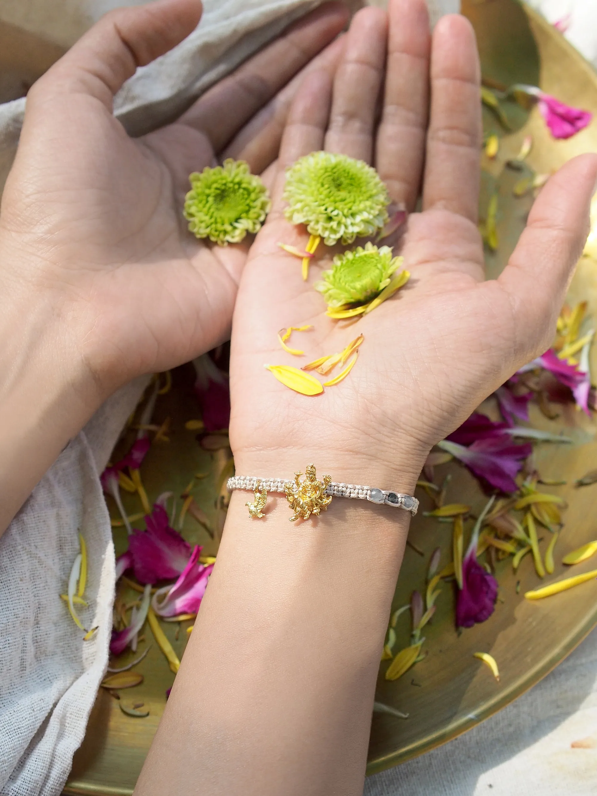 Trimurti Vishnu Gray Quartz Elegant Bracelet  |  Favora - Trinity