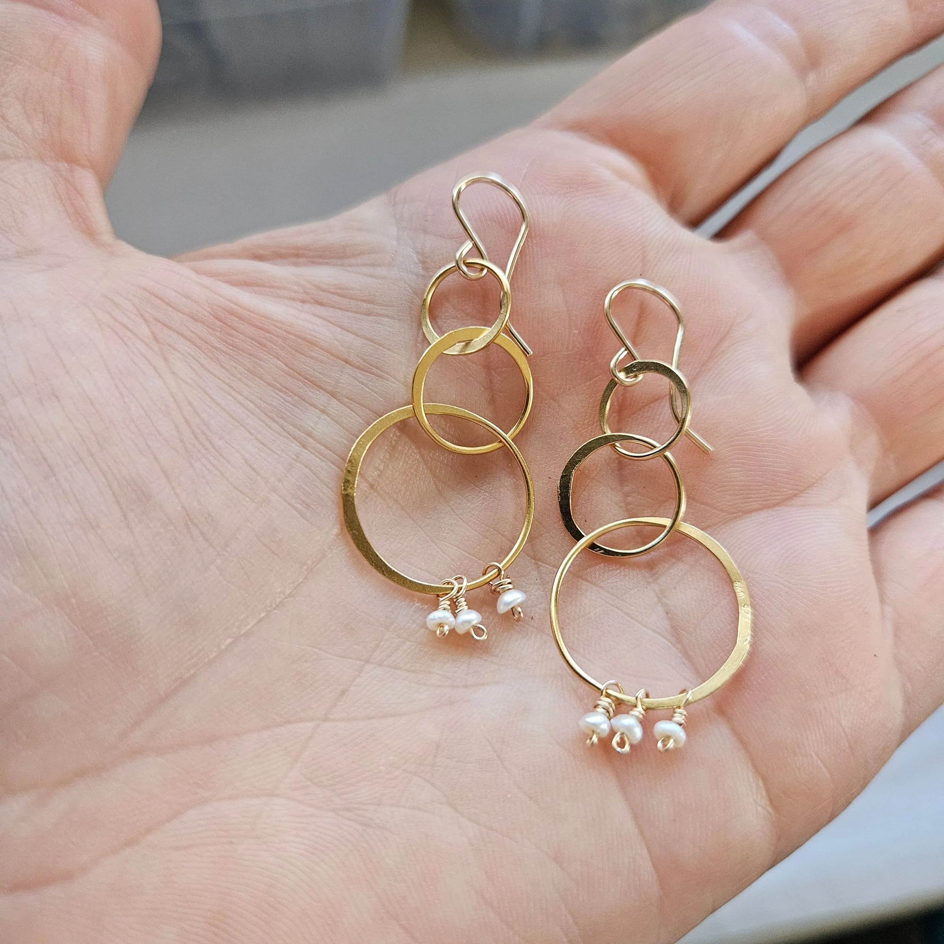 Triple Gold Hoops