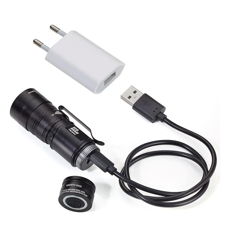 TROIKA Rechargeable Mini Torch Eco Beam - Black