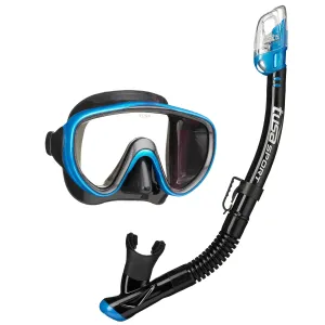 Tusa Serene Sport Mask & Elite Dry Snorkel Set Black/Fishtail Blue