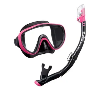 Tusa Serene Sport Mask & Elite Dry Snorkel Set Black/Hot Pink