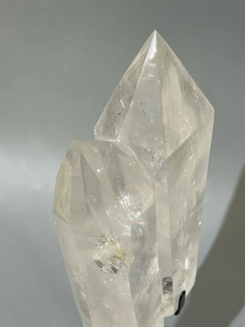 Twin Quartz Points on Rotating Stand