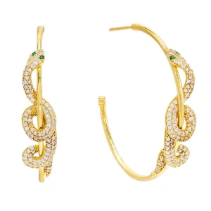 Twisted Snake Hoop Earring