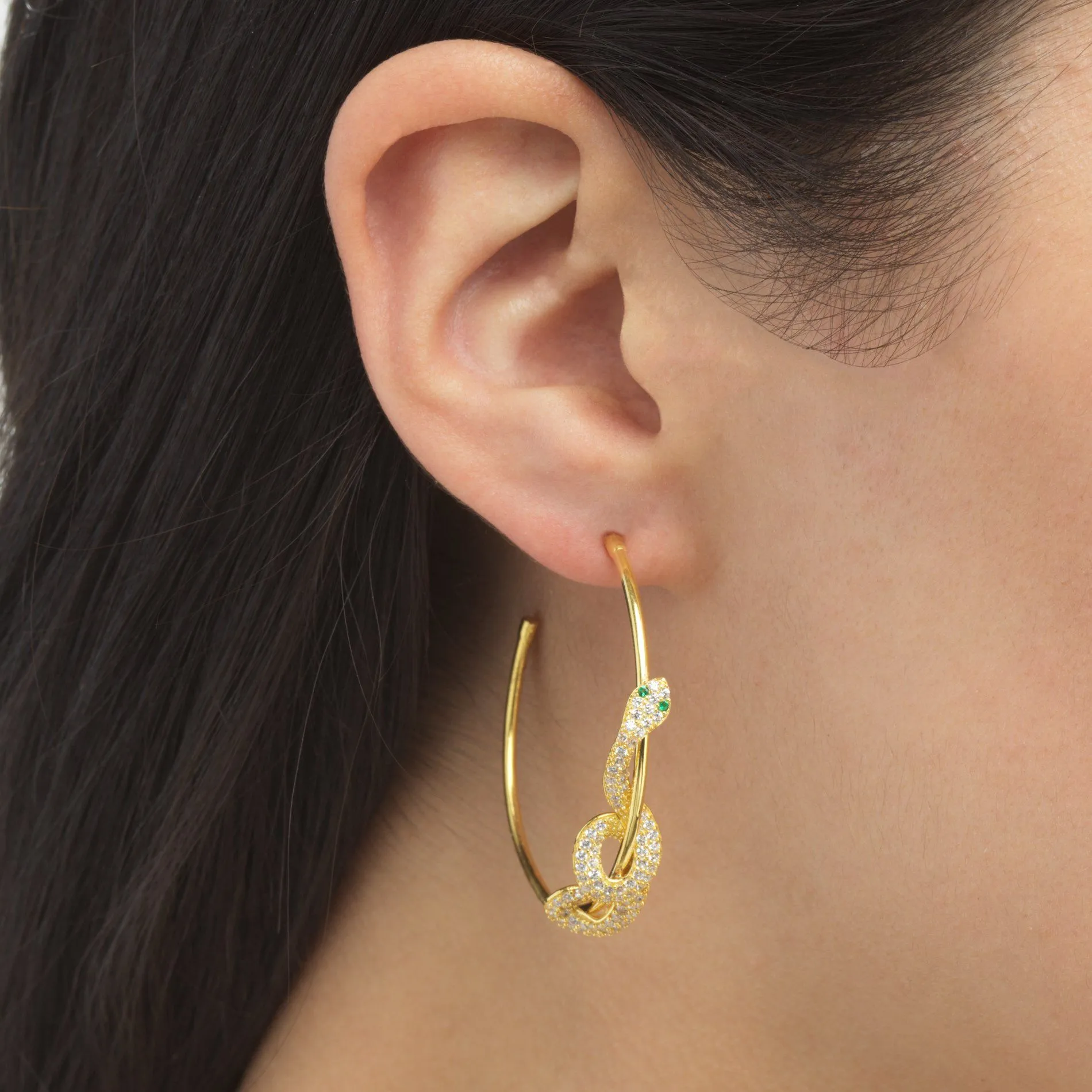 Twisted Snake Hoop Earring