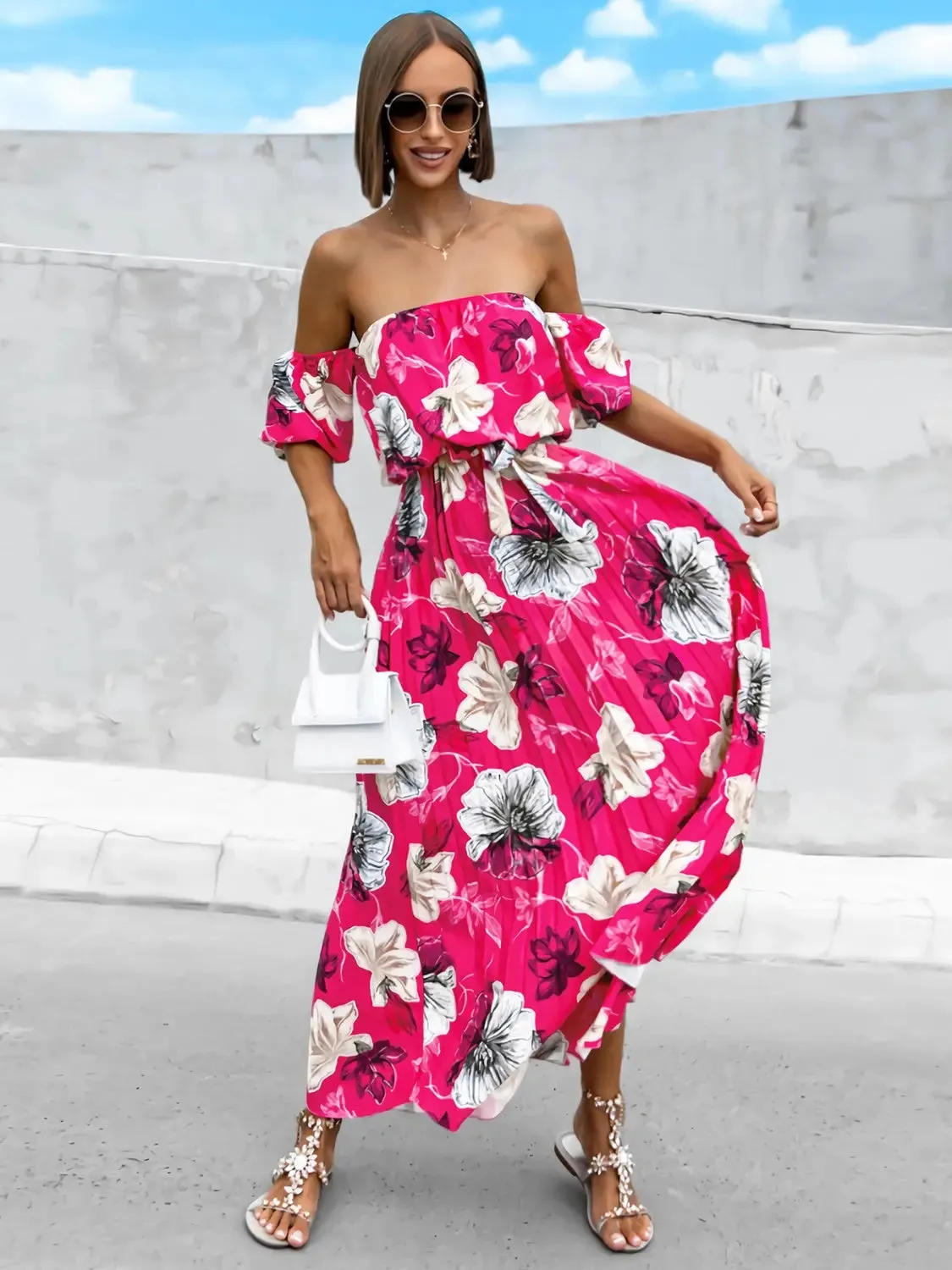 'Ulrika' Short Sleeve Midi Dress