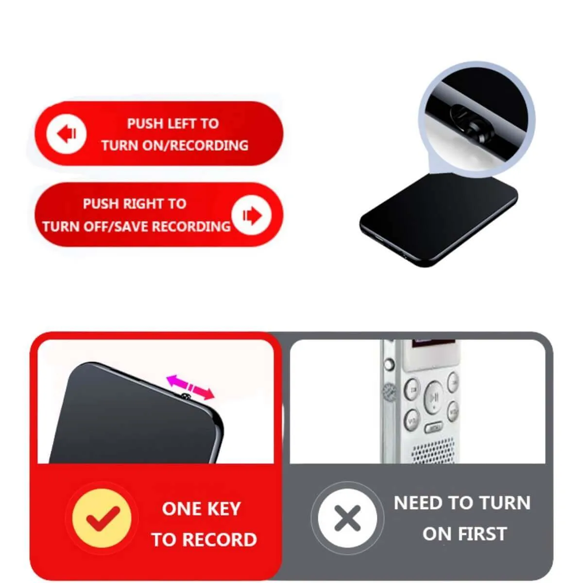 Ultra-Thin Voice Activated Recorder