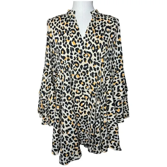 Umgee NWT Leopard Print Boho Mini Dress