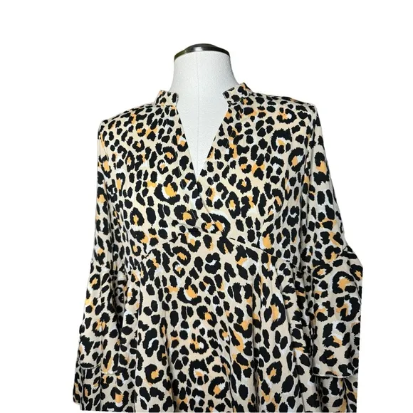 Umgee NWT Leopard Print Boho Mini Dress