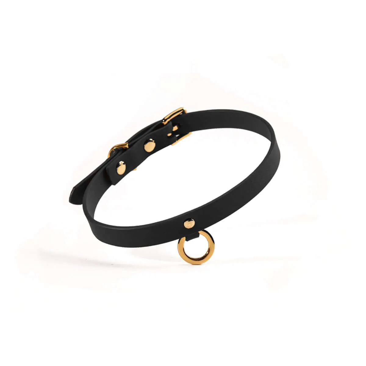 UPKO Luxury Italian Leather Thin Choker - Black