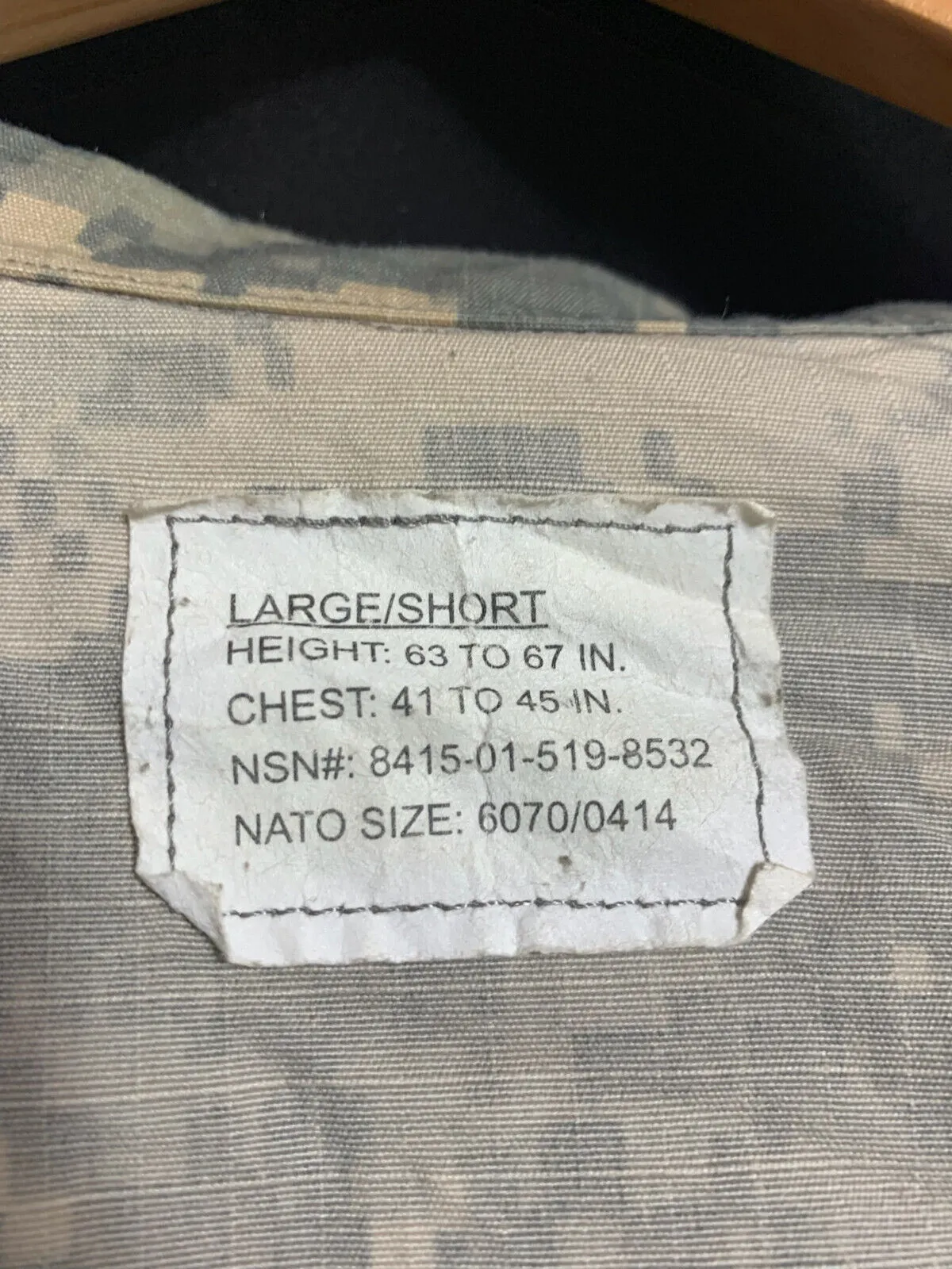 US Army Issue ACU Digicam Digital Camouflage Ripstop Shirt - Large Short