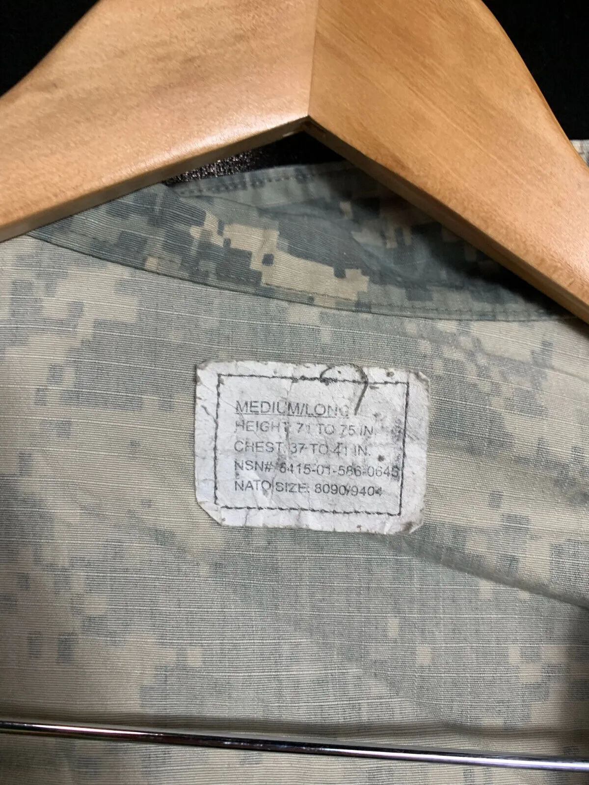 US Army Issue ACU Digicam Digital Camouflage Ripstop Shirt - Medium Long