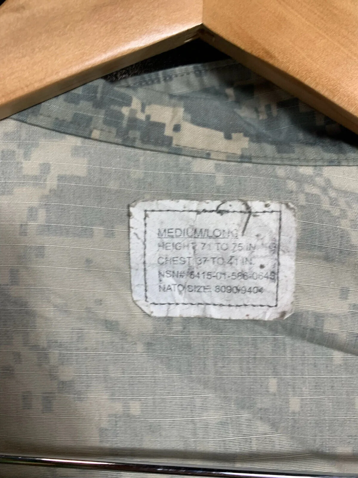 US Army Issue ACU Digicam Digital Camouflage Ripstop Shirt - Medium Long