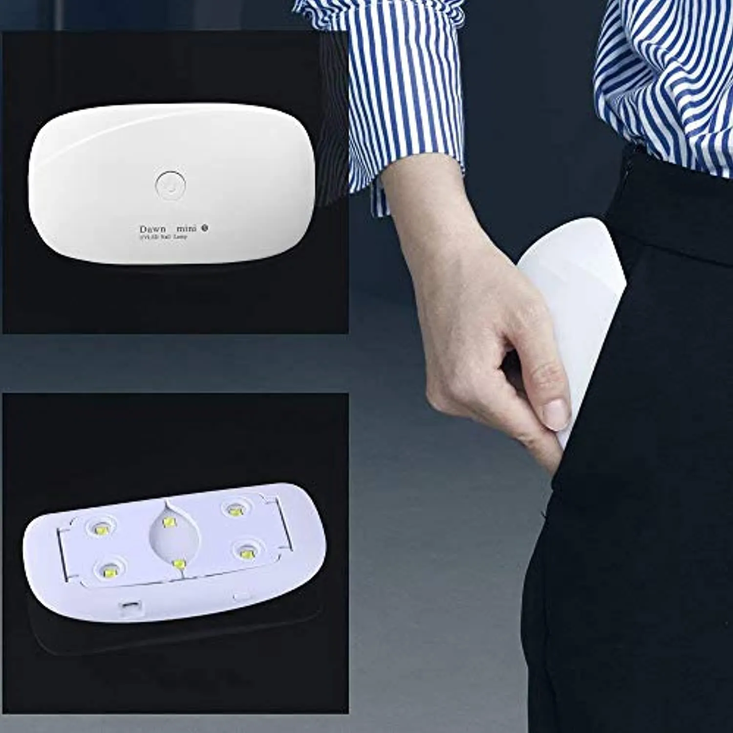 UV LED nail dryer Mini Gel nail lamp Portable Curing light for Gel Nail Polish,6w(white)
