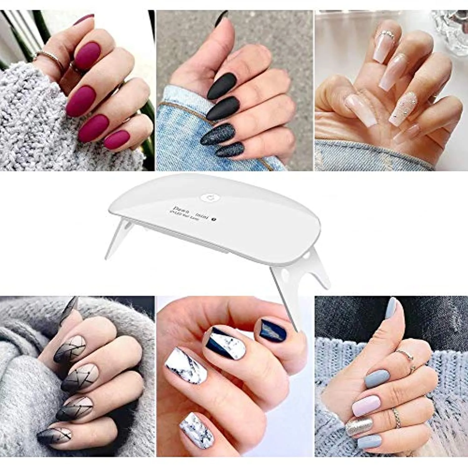 UV LED nail dryer Mini Gel nail lamp Portable Curing light for Gel Nail Polish,6w(white)