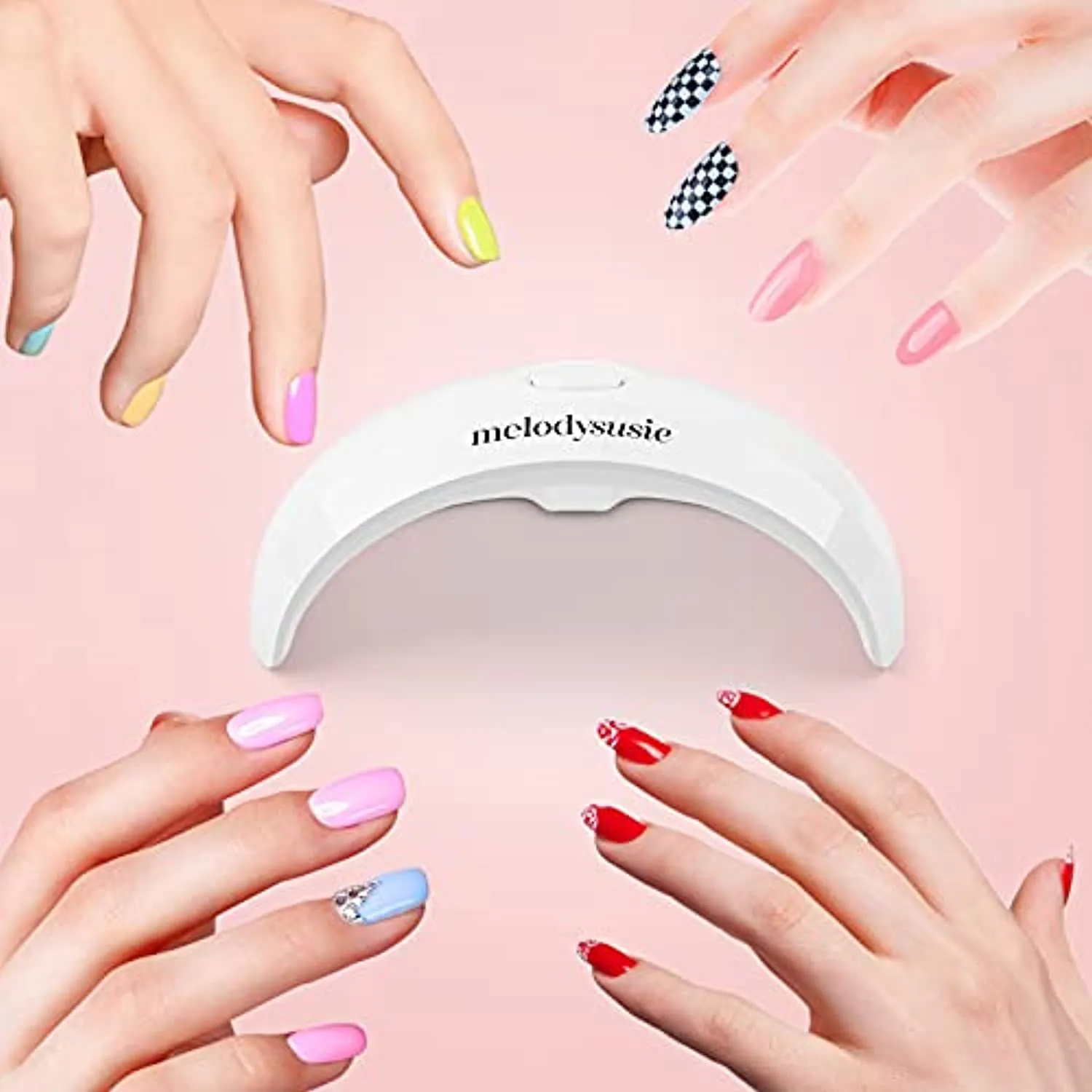 UV LED Nail Lamp, Melodysusie UV Light for Nails, Portable UV LED Nail Lamp for Gel Polish, UV Nail lamp for Acrylic and Gel, Suitable for Travel, Home, School, Office (White)