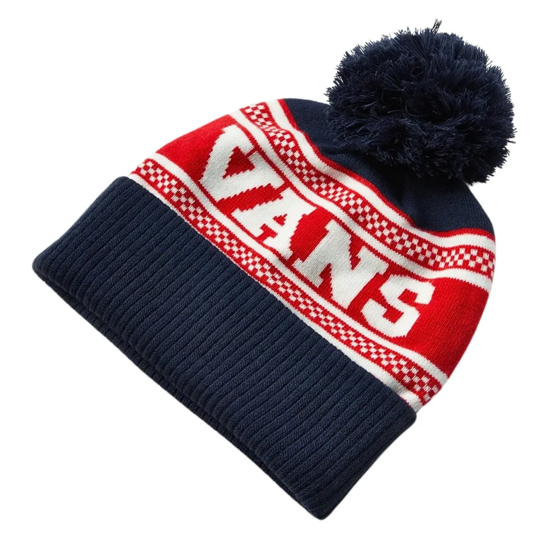 Vans Check Pom Beanie - Dress Blues