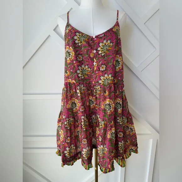 Velvet By Graham &amp; Spencer Tracy Printed Floral Mini Pop-On Boho Dress Size XS