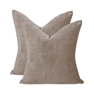 Velvet Throw Square Pillow Cover (Set of 2) Lilijan Home & Curtain Color: 17 Tan Size: 20" x 20"