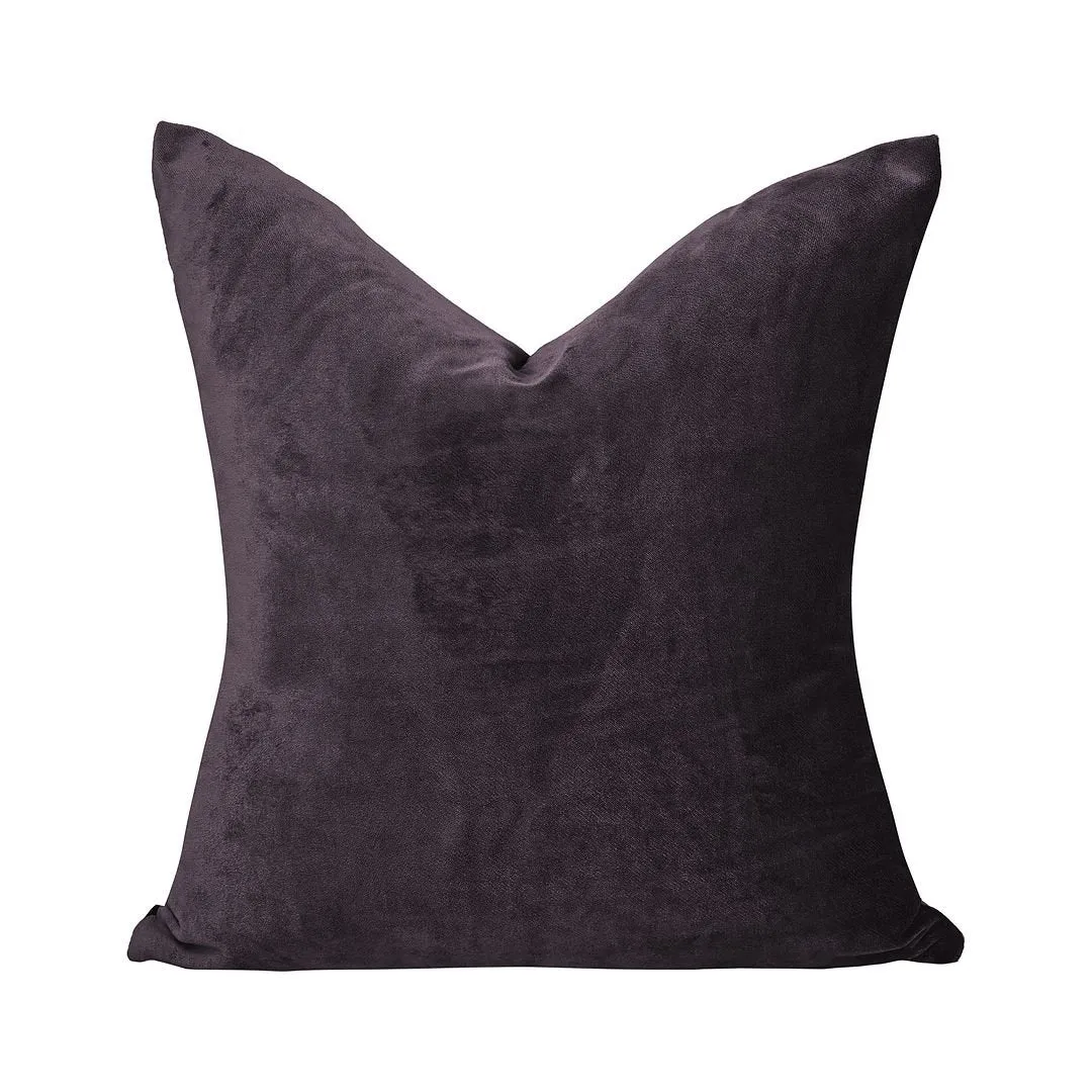 Velvet Throw Square Pillow Cover (Set of 2) Lilijan Home & Curtain Color: 25 Dark Byzantium Size: 18" x 18"