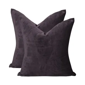 Velvet Throw Square Pillow Cover (Set of 2) Lilijan Home & Curtain Color: 25 Dark Byzantium Size: 18" x 18"