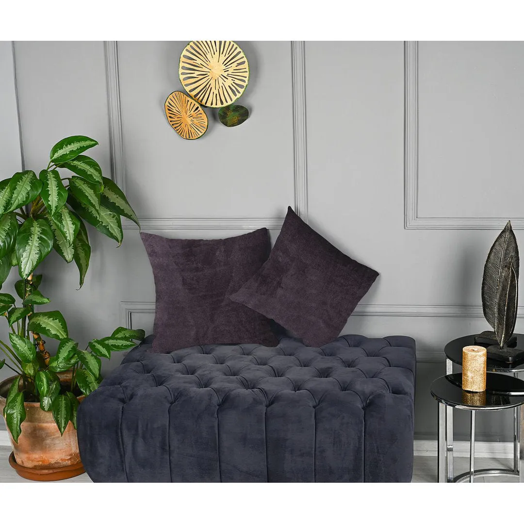 Velvet Throw Square Pillow Cover (Set of 2) Lilijan Home & Curtain Color: 25 Dark Byzantium Size: 18" x 18"